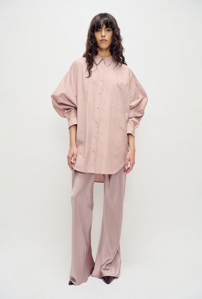 10 COLOURS! Unisex SL Cotton Silk Round Oversized Shirt
