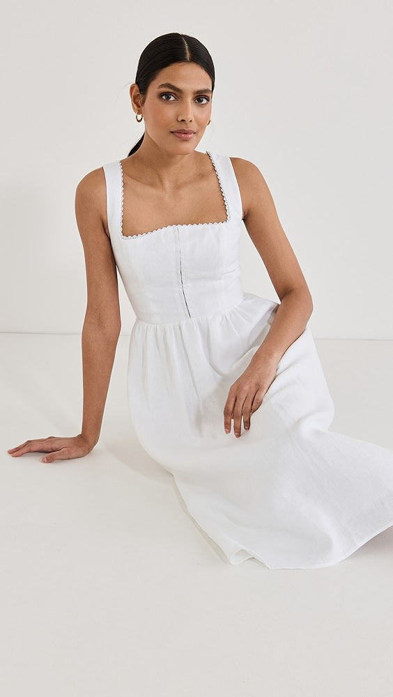 Ref Tagliatelle Linen Midi Dress