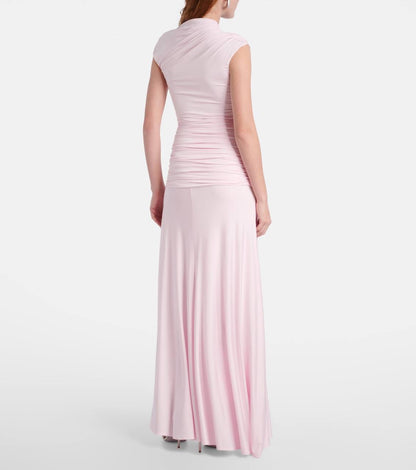 SP Pink Jersey Draped Maxi Dress