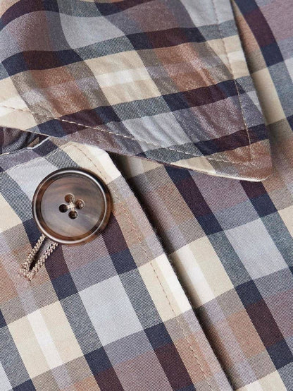 TR Tavishina Checked Silk-Cotton-Blend Poplin Coat