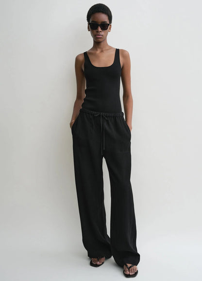 Tot Woven Stripe Top | Pants | Viscose-Linen Set