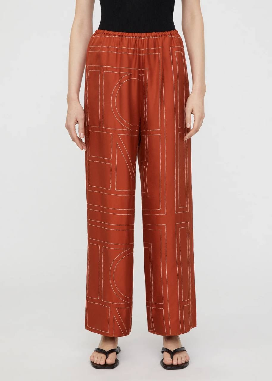 9 Colors! (PART 1/2) Tot Monogram Silk PJ Shirt Top | Shorts | Pants | Embroidered Set