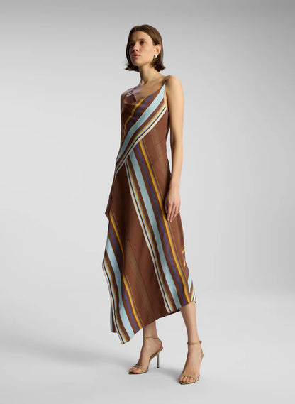 ALC Lauren Viscose-Blend Striped Midi Dress