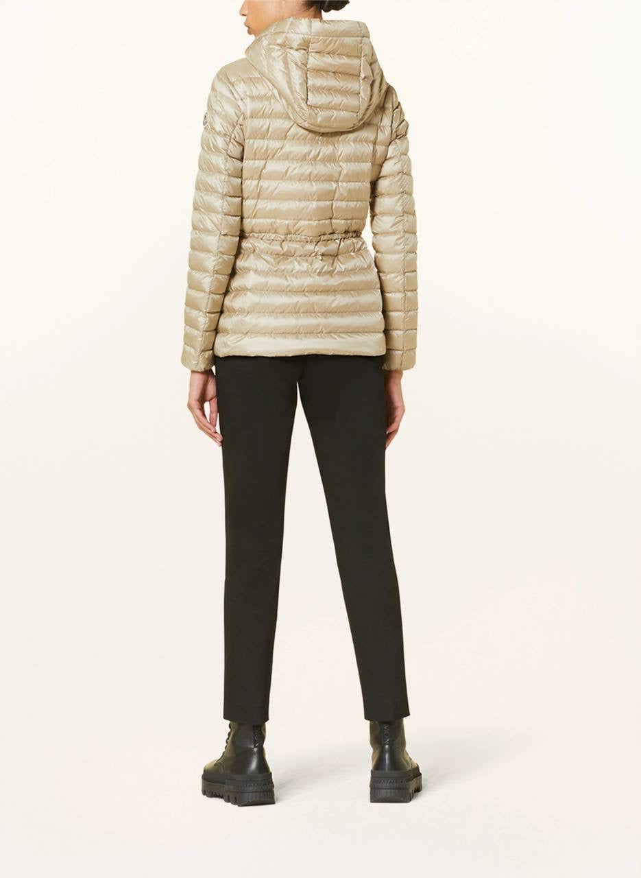 MC Raie Hooded Short Down Gathered Waist Drawstring Jacket