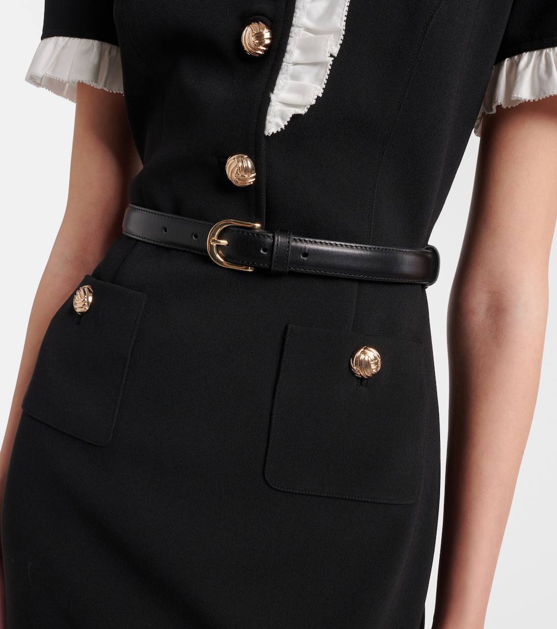 SP Black Contrast Frail Midi Dress
