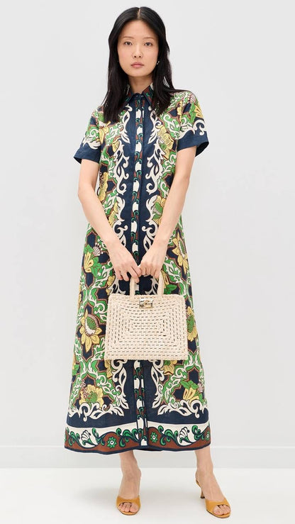 ALM Liana Linen Midi Dress Shirtdress