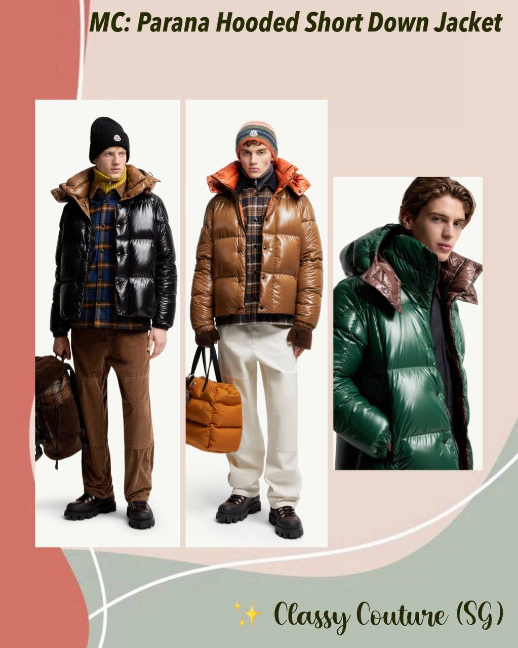 MC Men’s Parana Hooded Short Down Contrast Collar Jacket