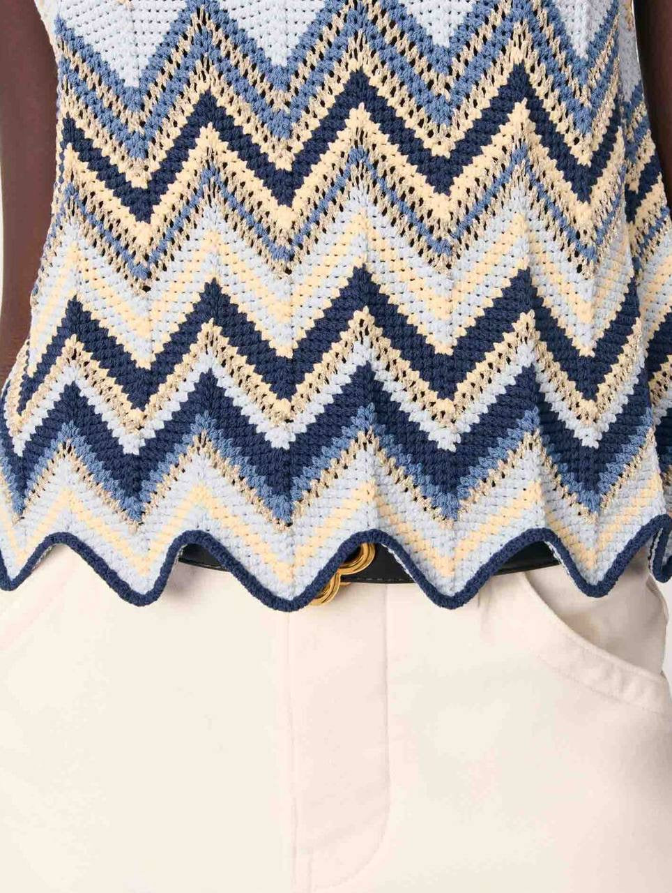 MJ Metallic Crochet-Knit Mizag Sleeveless Top | Rizag Strappy Midi Dress
