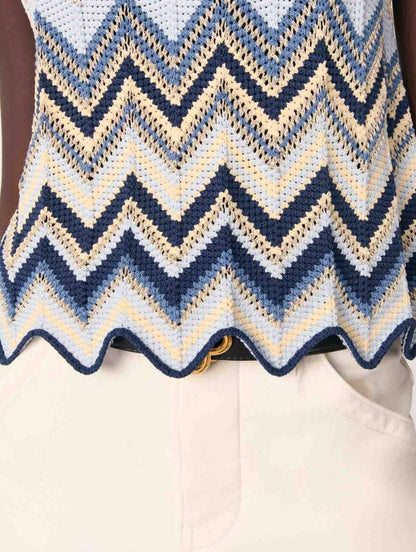 MJ Metallic Crochet-Knit Mizag Sleeveless Top | Rizag Strappy Midi Dress