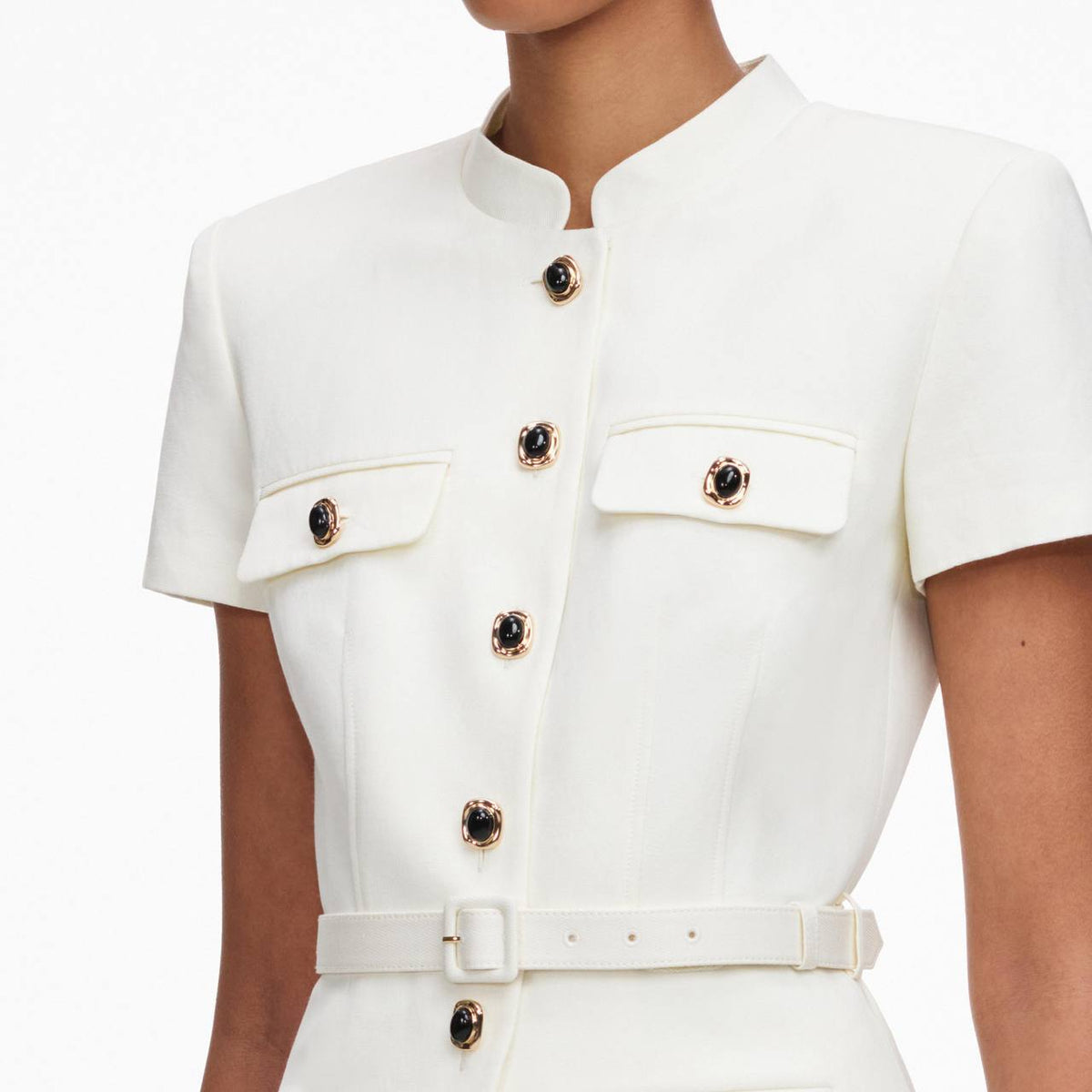 SP Cream Linen Blend Peplum Playsuit