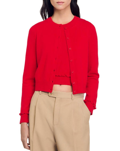 SD Emie Red Ruffled Tank Top | Emile Cardigan | Wool-Cashmere Set
