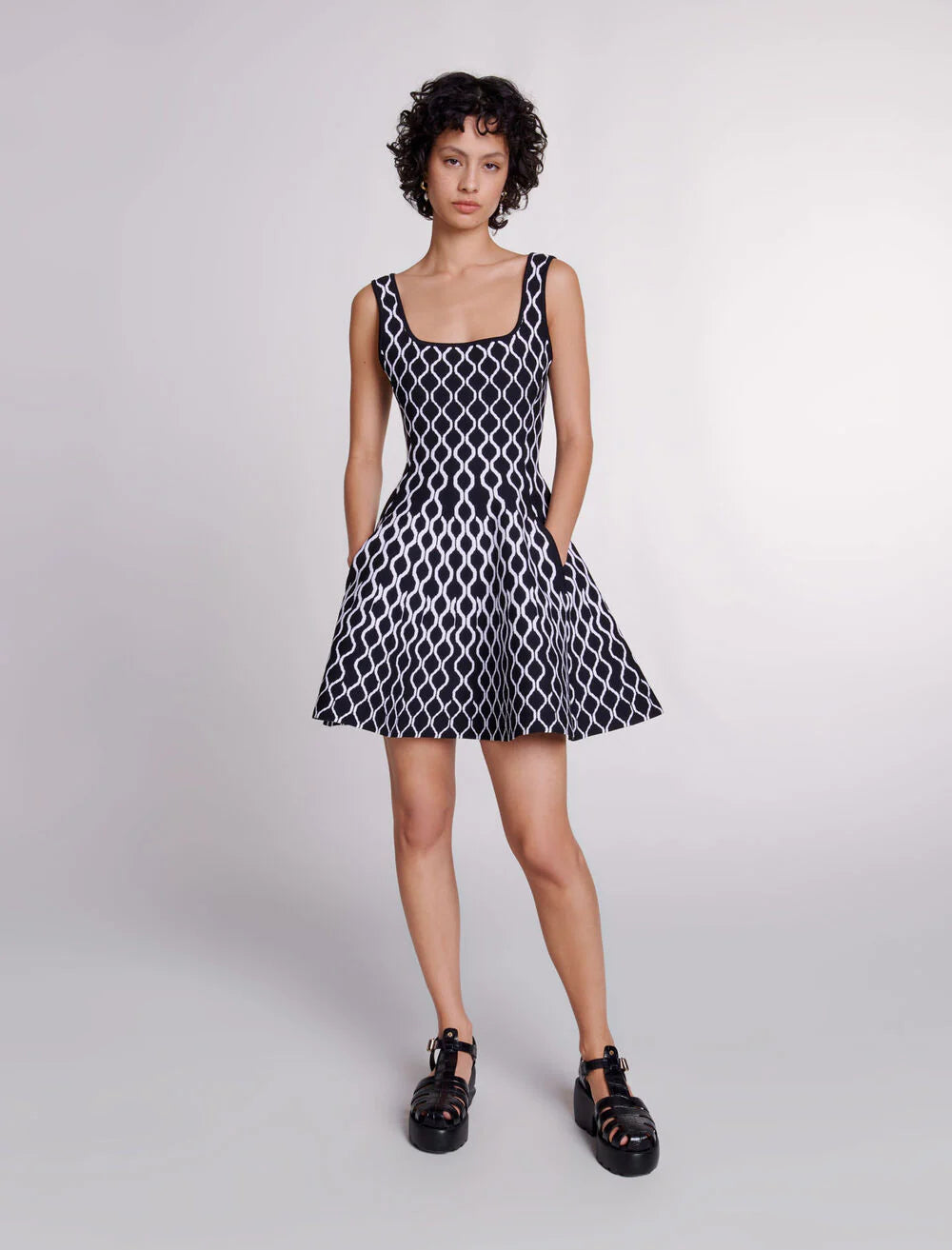 MJ Russel Short Patterned Knit Mini Dress