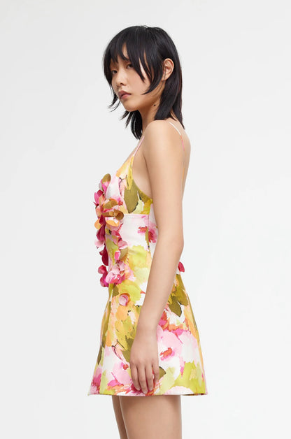 ACL Isla Mini Dress in 3D Camelia Posy Floral