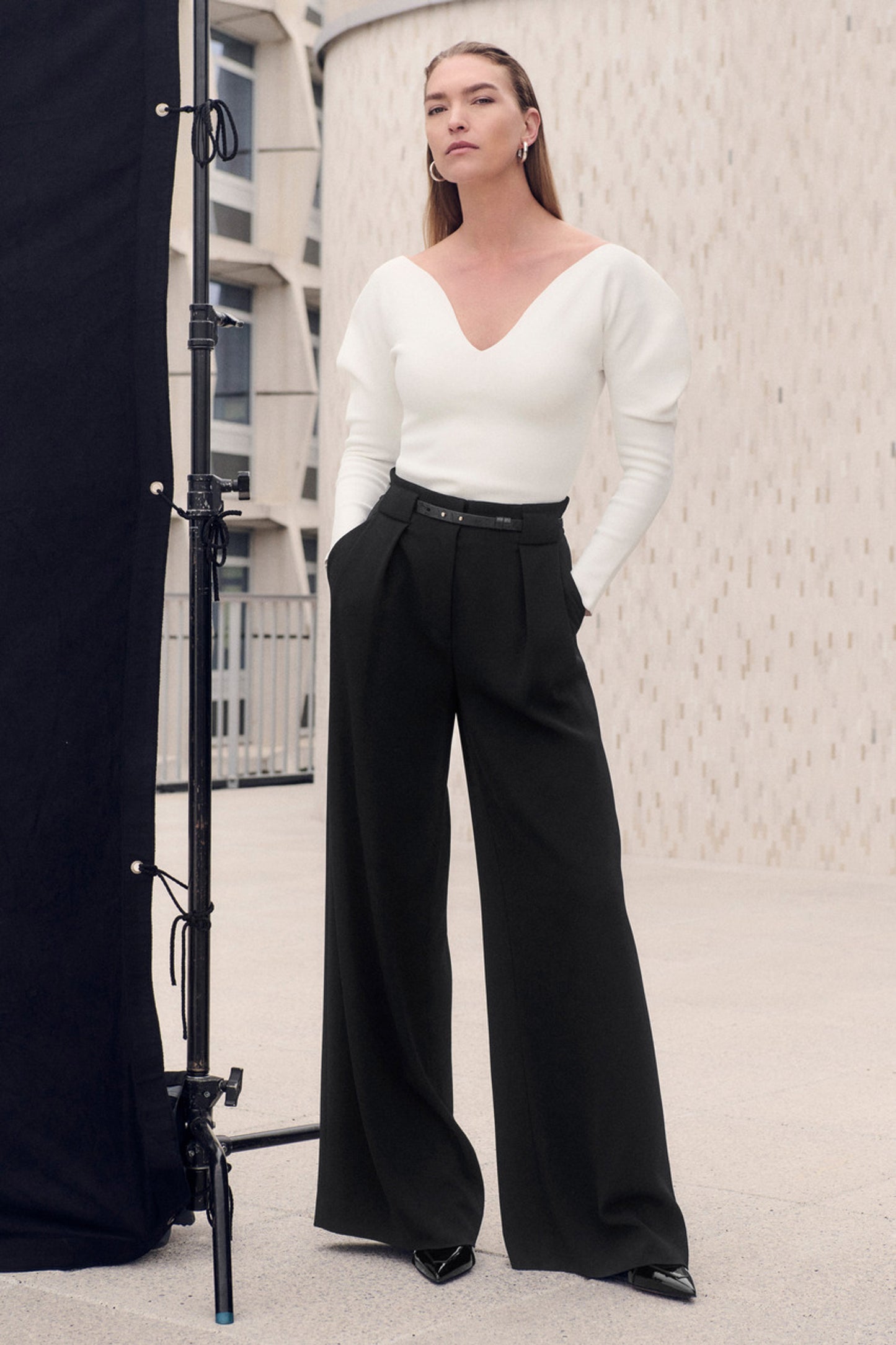 TF Sculpt Knit Bouverie Long Sleeve Sweetheart Top