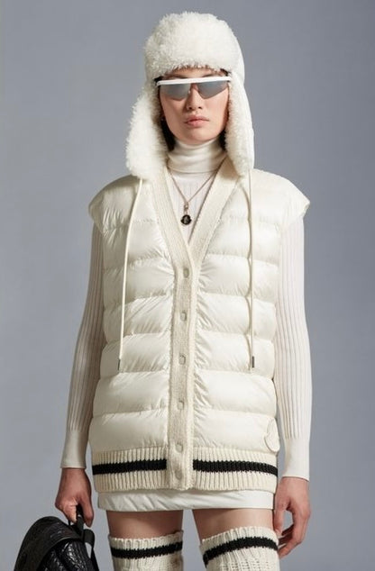 MC Padded Wool Vest Jacket with Down-filled Front