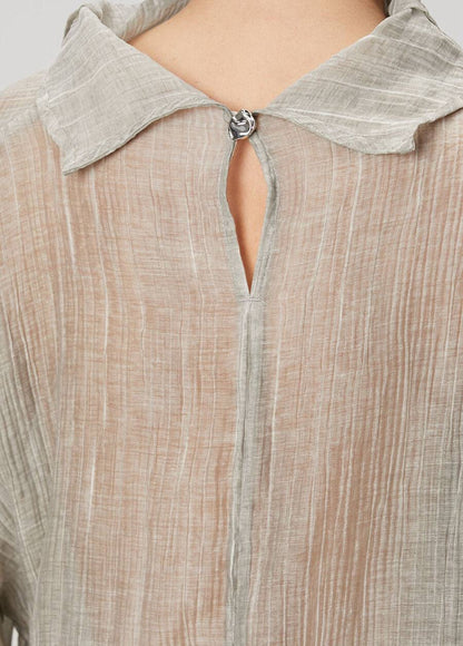 TG Delfi Sheer Grey Blouse | Skirt