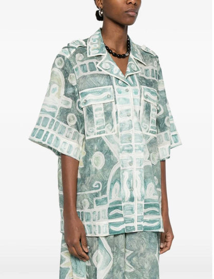 ALM Samira Print Relaxed Top | Wide-leg Trousers Pant | Set