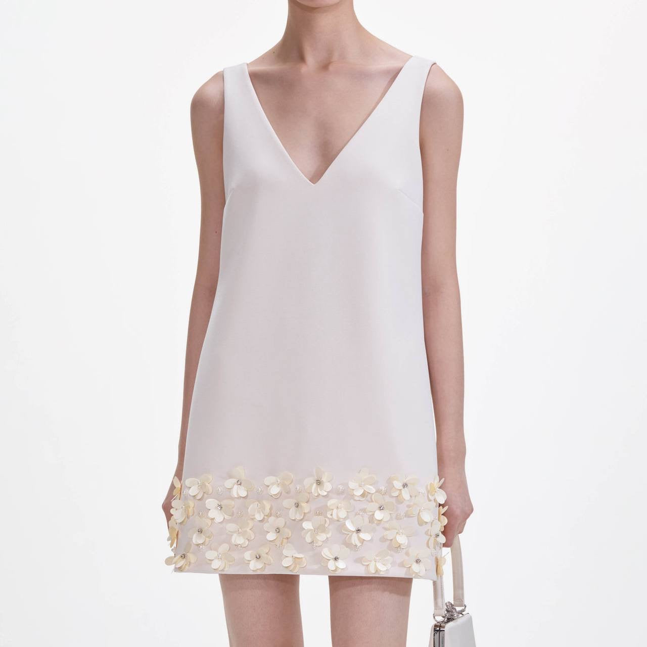 SP Black & Cream Crepe 3D Sequin Mini Dress