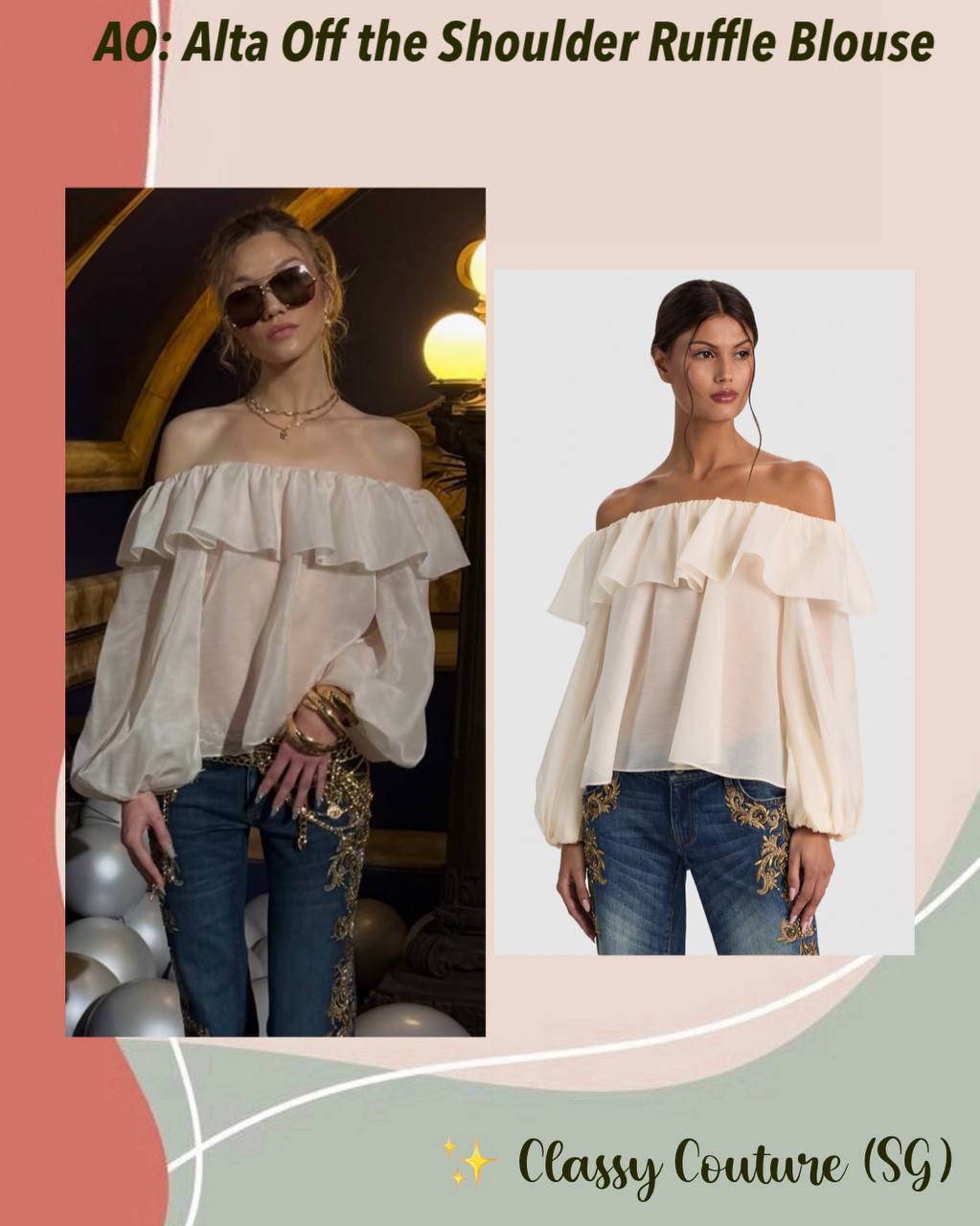 AO Alta Off the Shoulder Ruffle Blouse