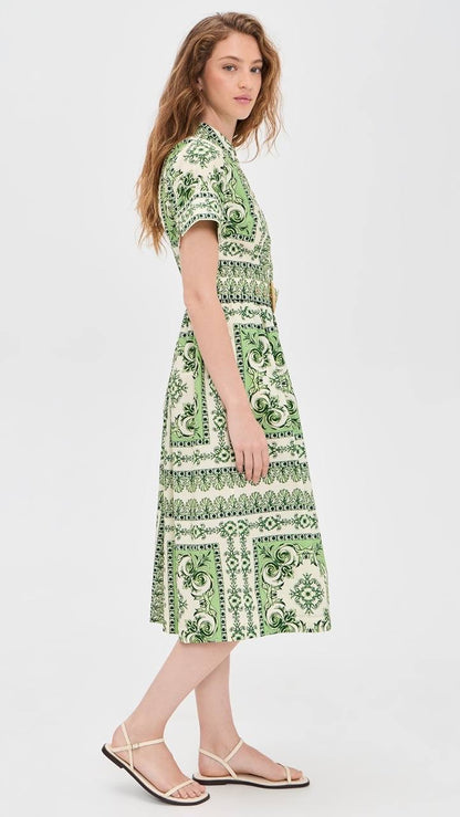 CC Malena Cotton Belted Midi Dress