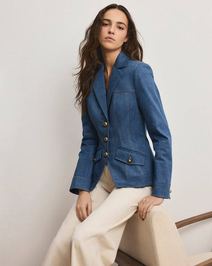 VB Randy Single-Breasted Blazer | Frenkle Pant | Cotton-blend Denim Set