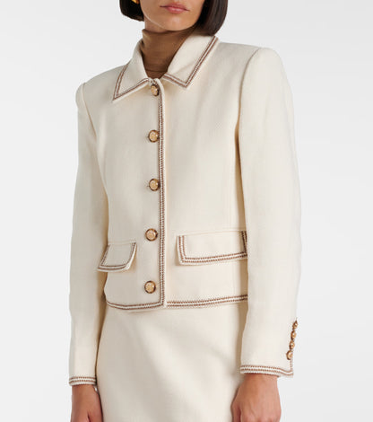 VB Makayla Cotton Blend Jacket in Ivory