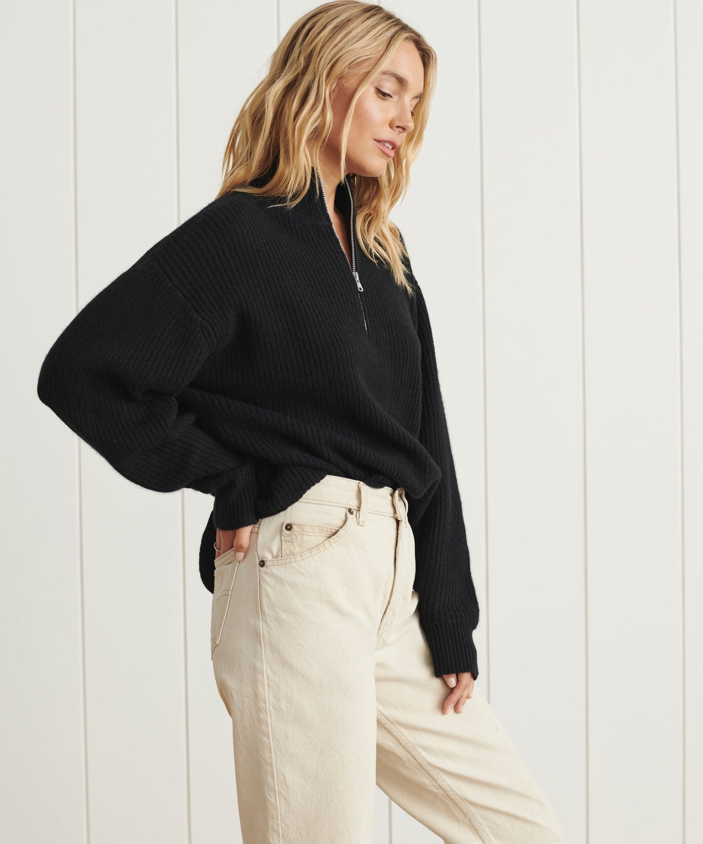 JK Cashmere Half Zip Pullover Sweater