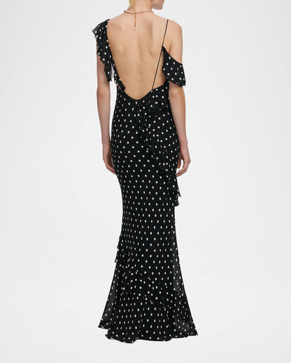 SP Polka Dot Georgette Ruffle Dress