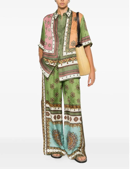 ALM Contina Printed Shirt | Pants | Jacquard Viscose Set