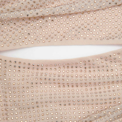 SP Black and Gold Rhinestone Mesh Cut Out Maxi Dress