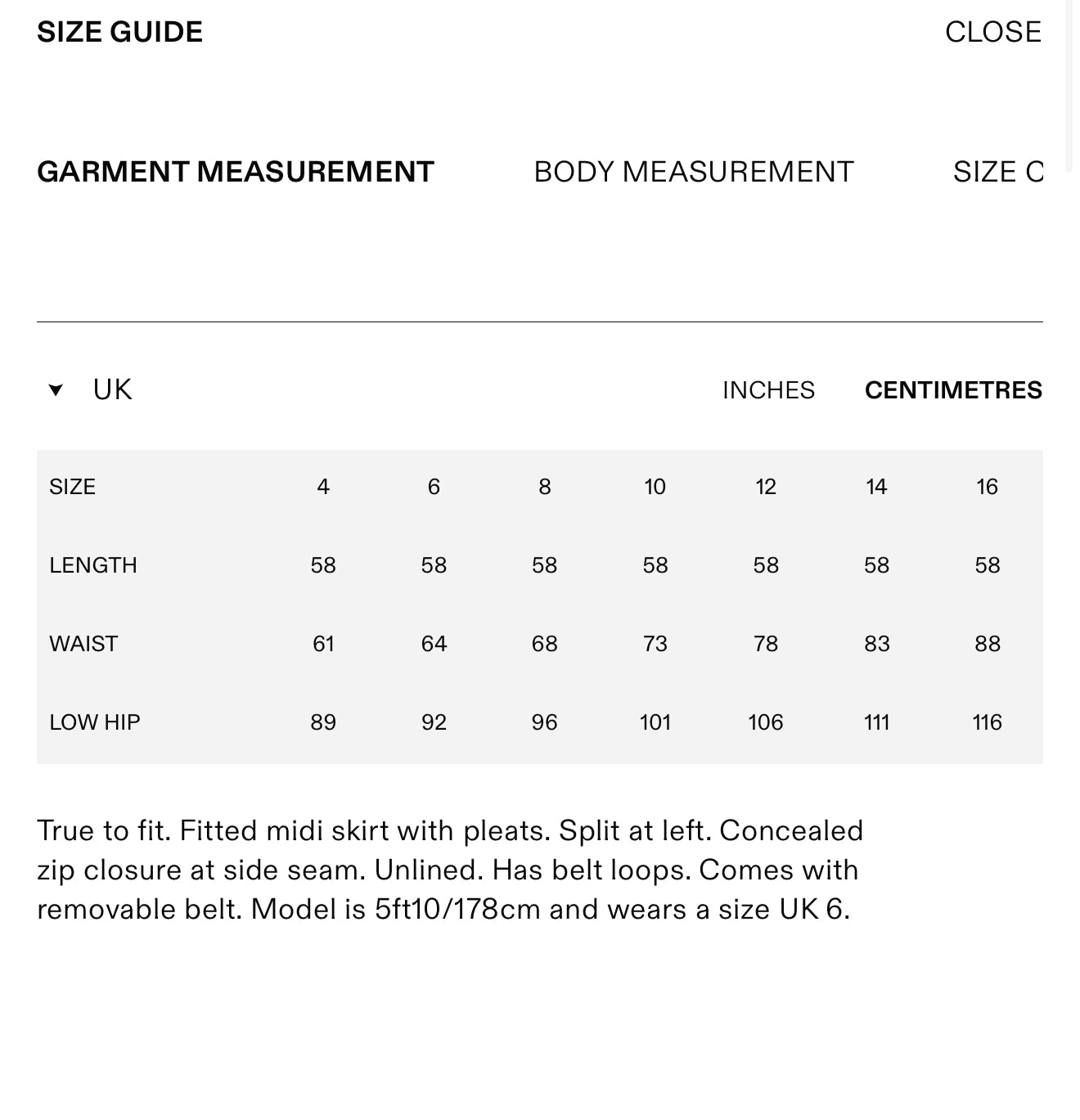 SP Black Pleated Twill Midi Skirt