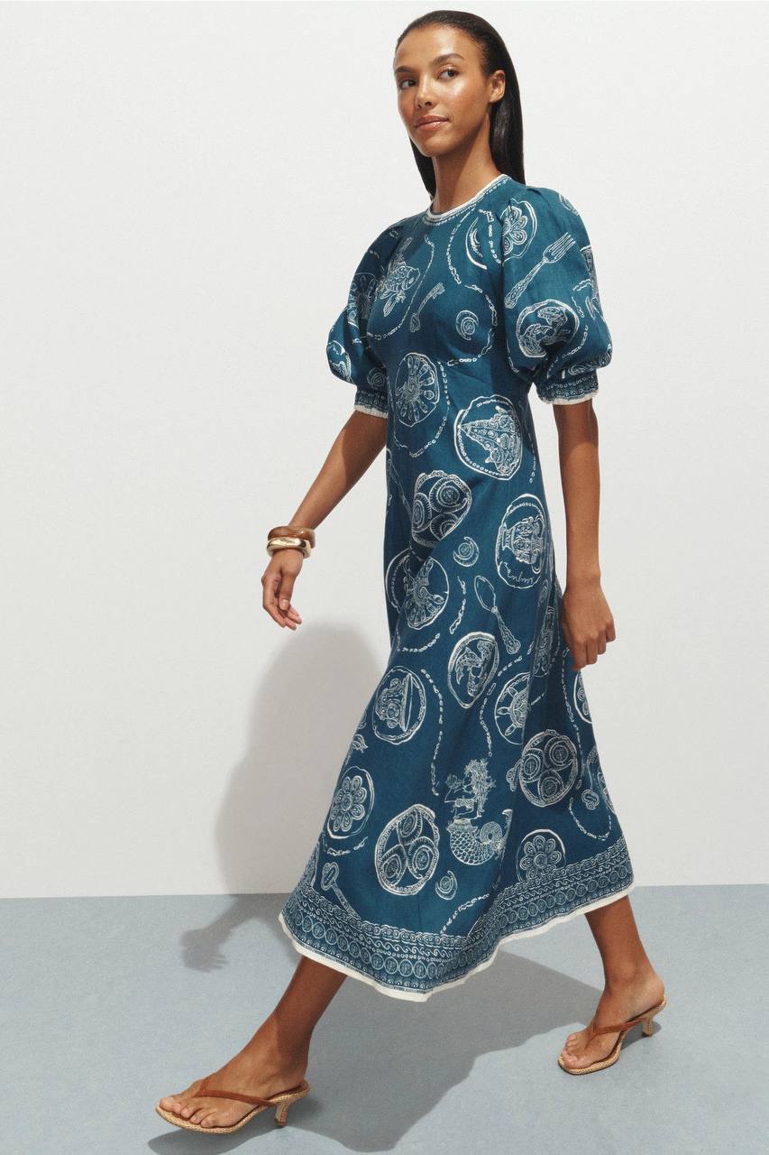 ALM Lucky Midi Dress in Linen