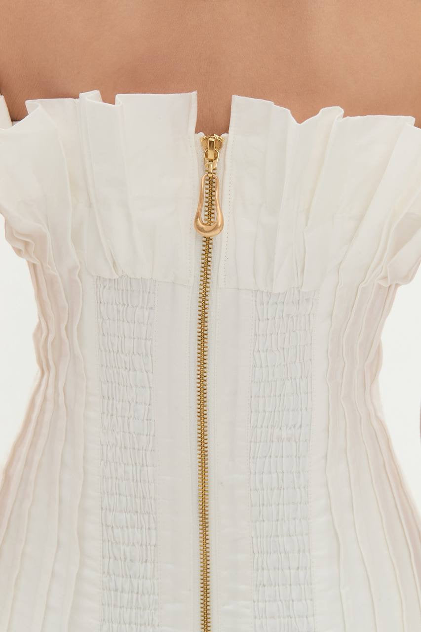 AJ Ivy Bubble Hem Cotton Gown Midi Maxi Dress