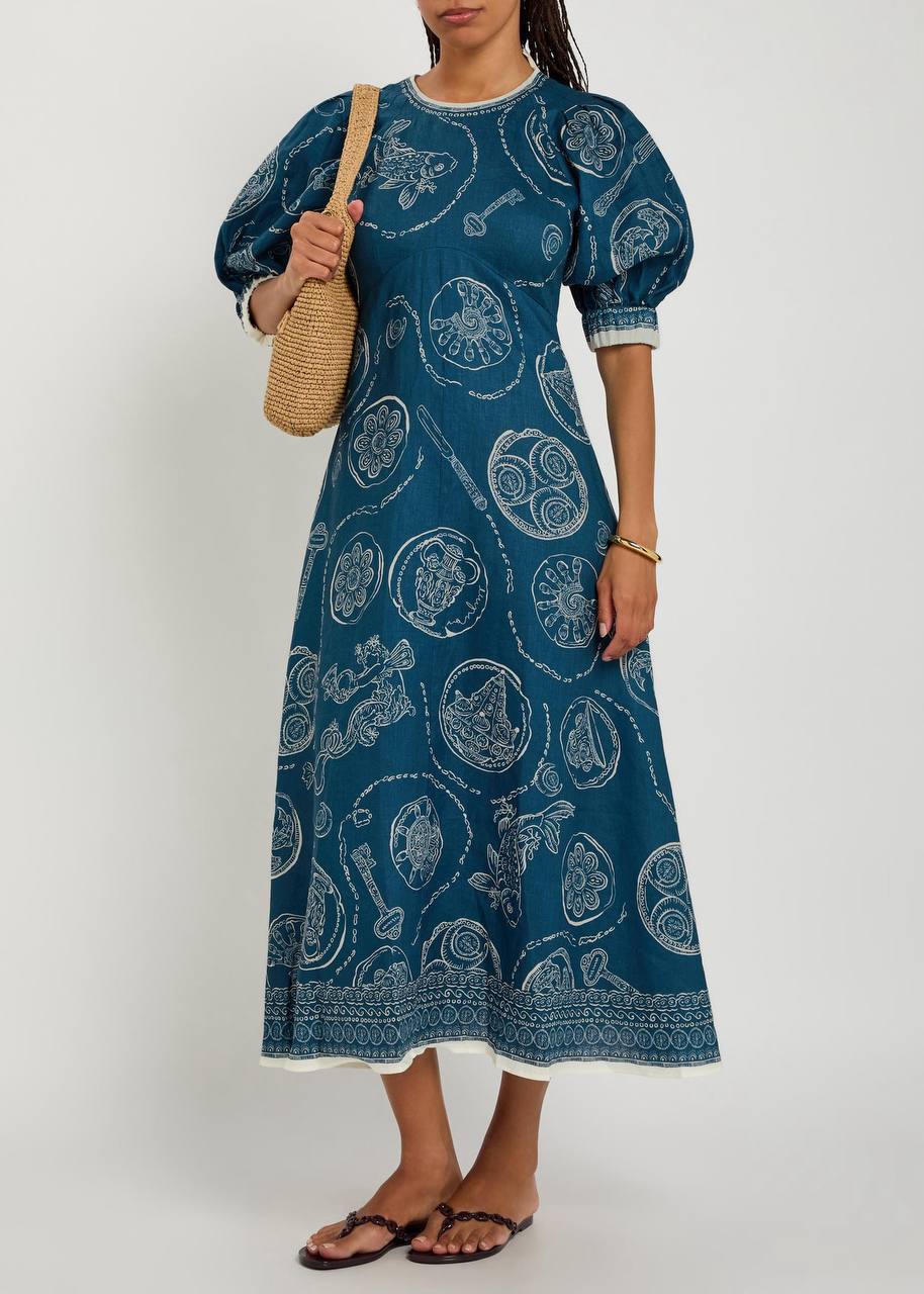 ALM Lucky Midi Dress in Linen
