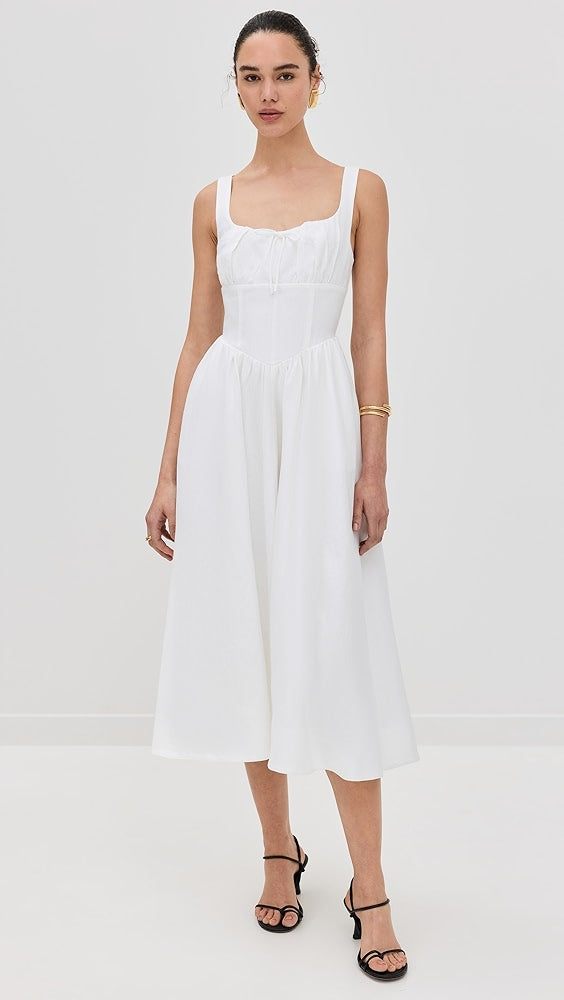 Ref Balia Linen Midi Dress