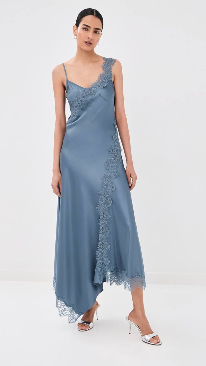VB Vernon Lace Maxi Dress in Blue Steel
