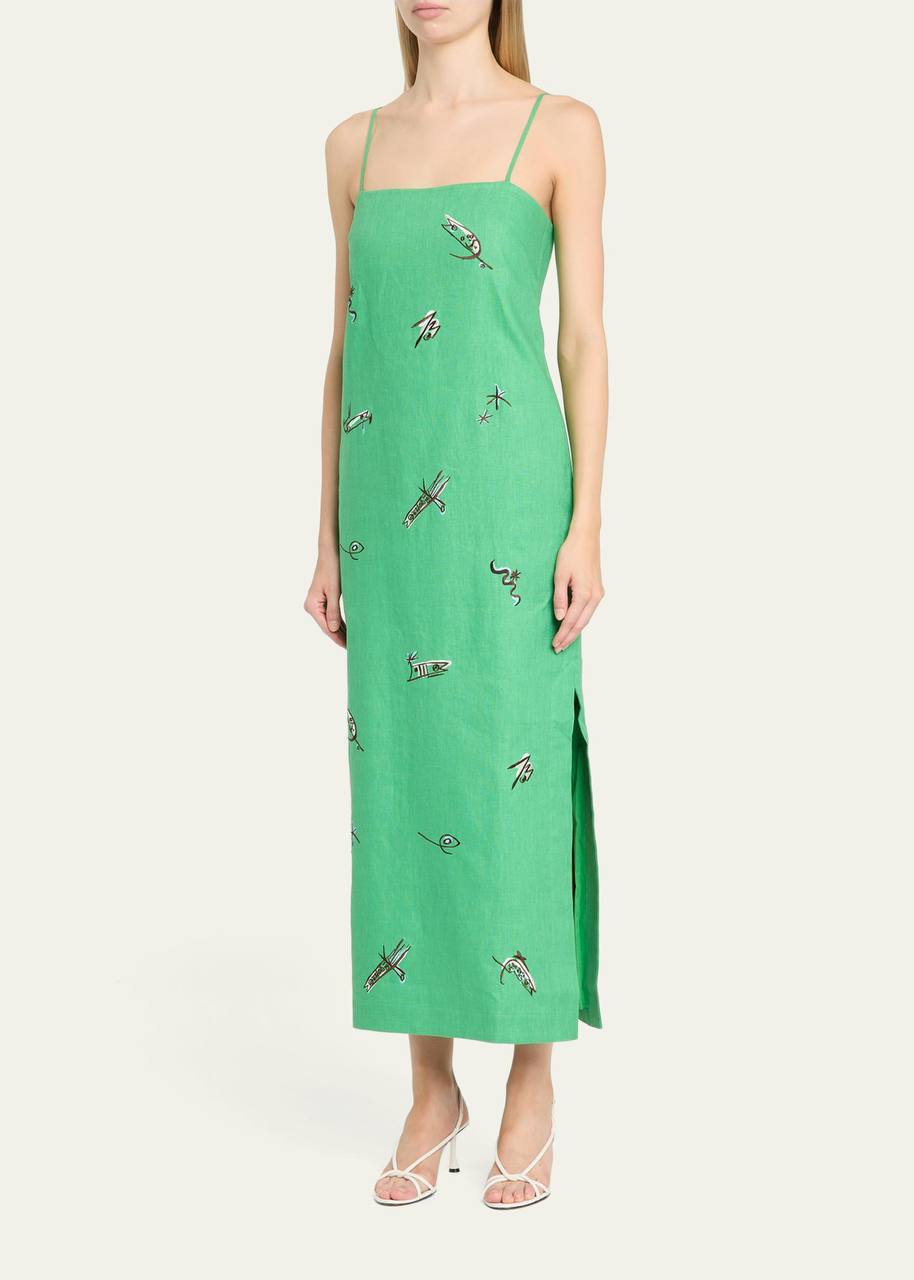 ALM Wanda Embroidered Midi Dress