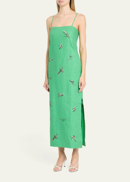 ALM Wanda Embroidered Midi Dress