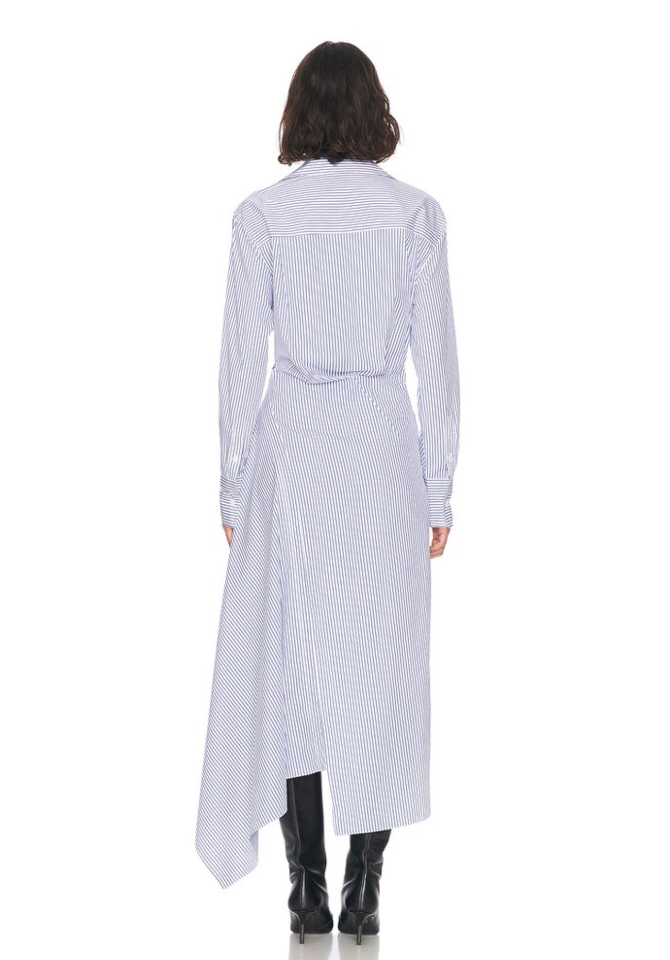 2 Colors! MSE Cascade Deconstructed Striped Stretch-Cotton Midi Dress