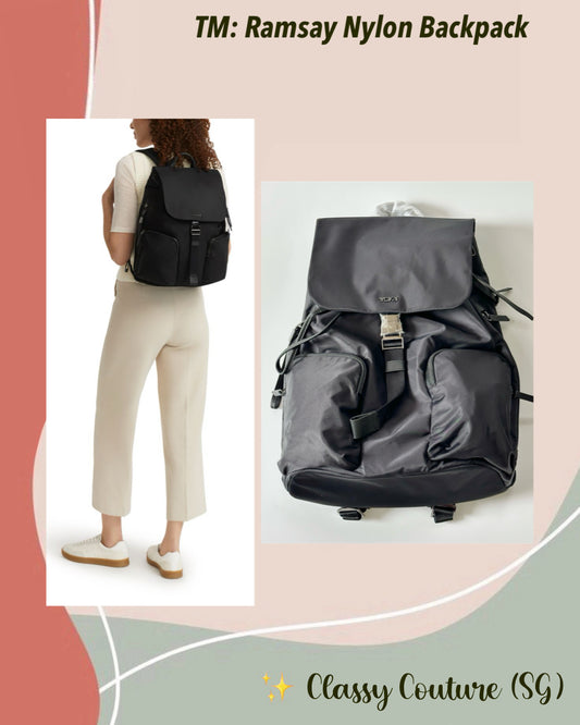 TM Ramsay Nylon Backpack Bag in Black