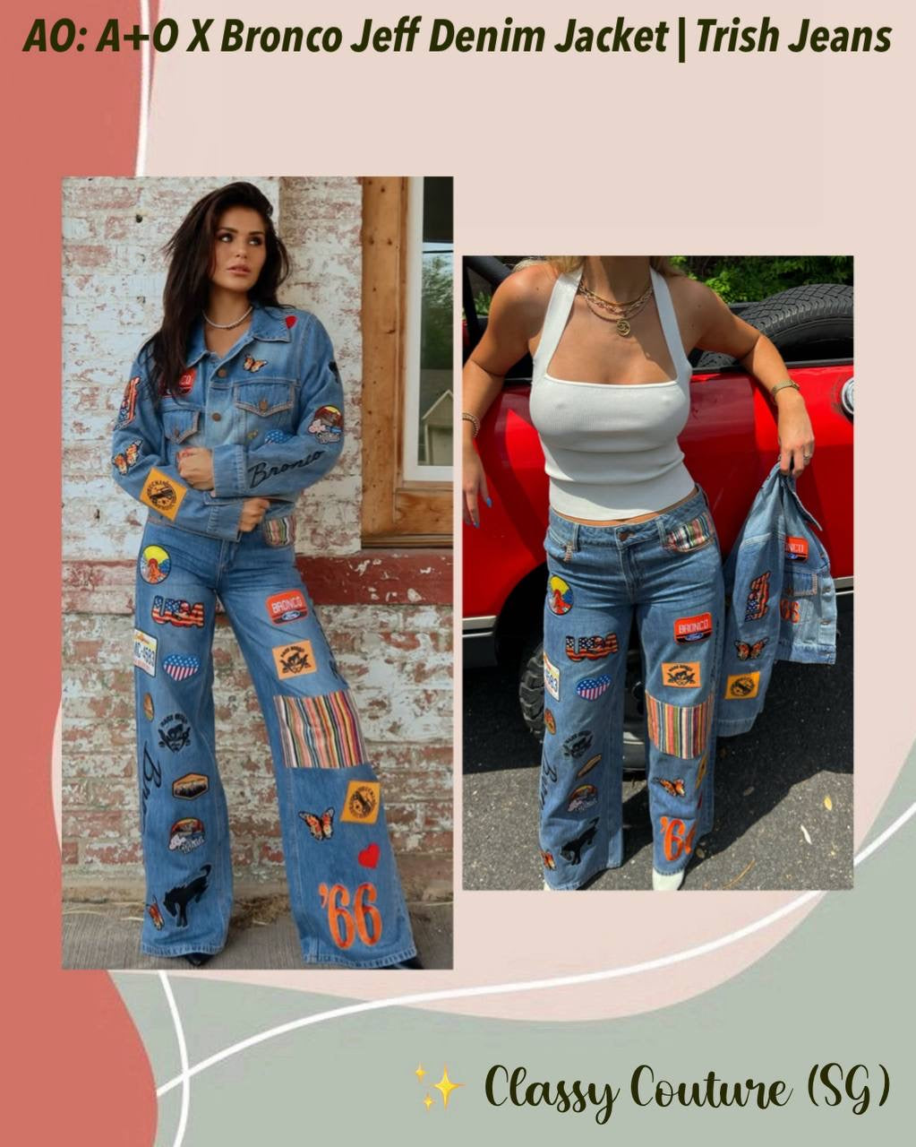 AO x Bronco Jeff Denim Jacket | Trish Low Rise Jeans | Set