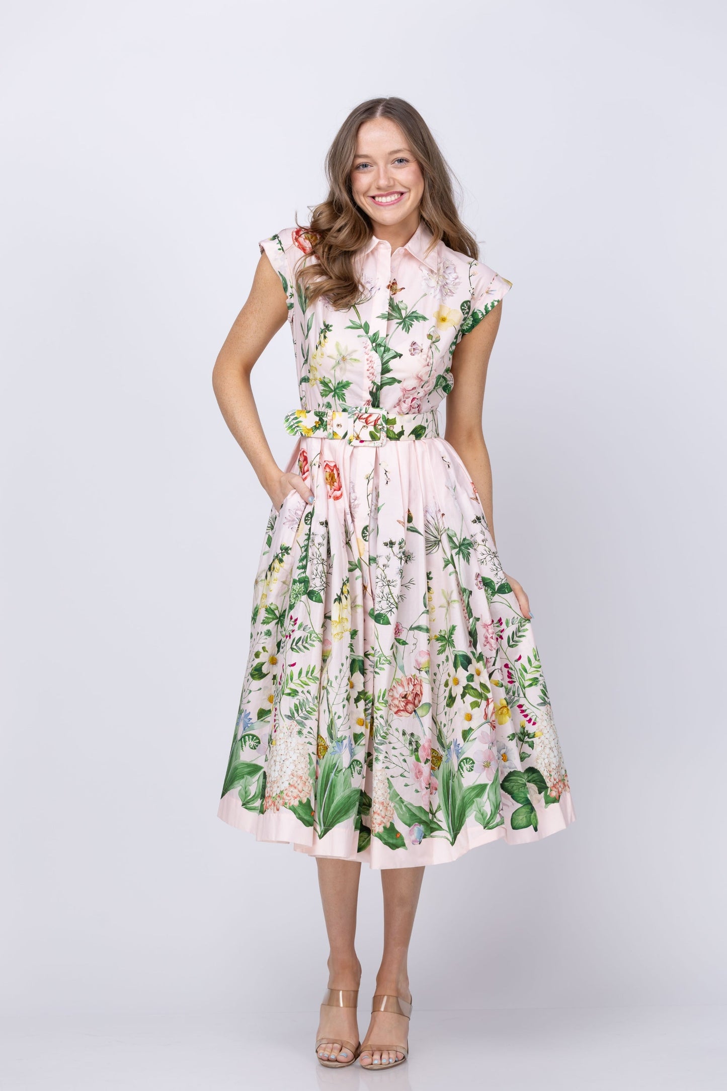CC Octavia Floral Cotton Midi Dress