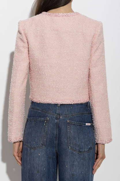 SP Pink Cropped Boucle Tinsel Jacket | Mini Skirt | Set