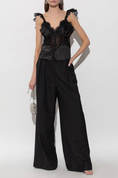 SP Black Satin Lace Top