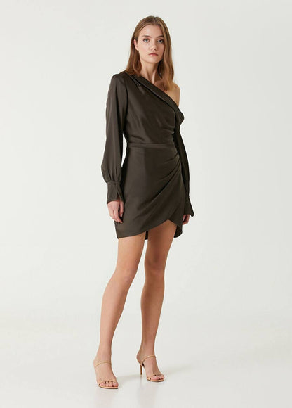 SK Cameron Draped One Shoulder Mini Dress