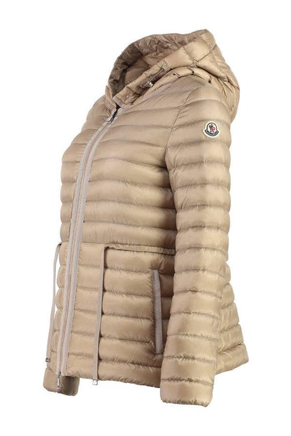 MC Raie Hooded Short Down Gathered Waist Drawstring Jacket