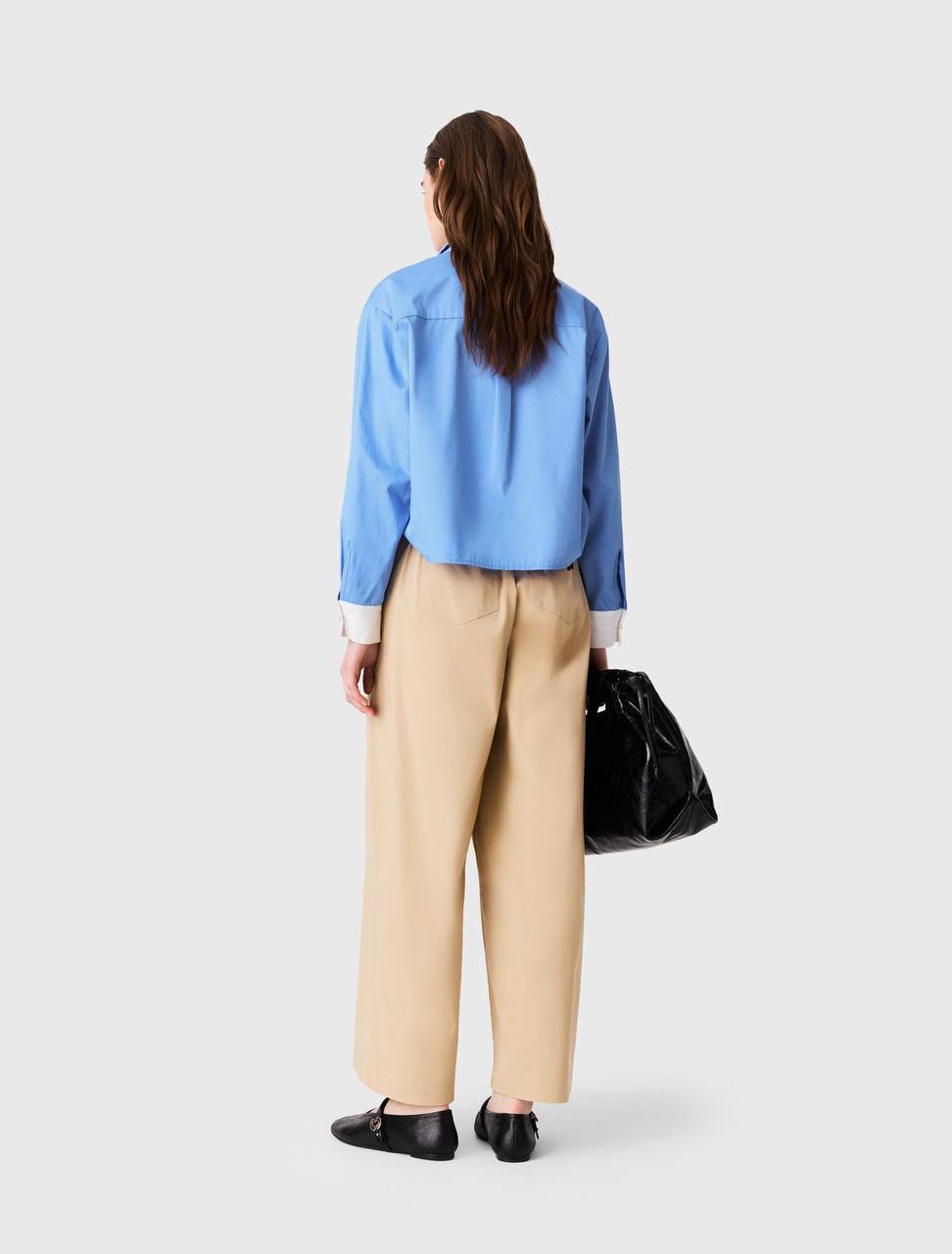 MJ: Cotton Gabardine Wide-Leg Trousers
