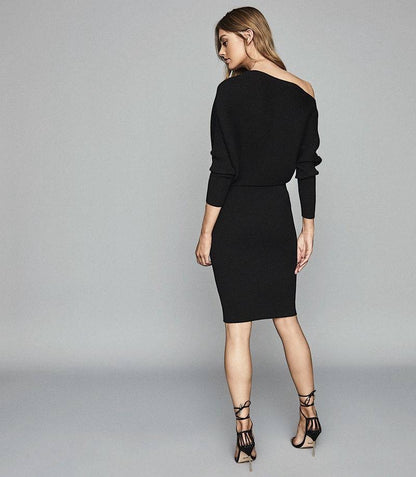 RS Lara Off The Shoulder Ribbed Midi Dress