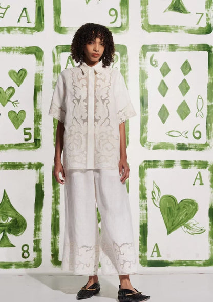 ALM Pegasus Linen Embroidered Shirt | Pants