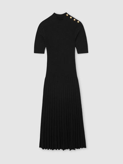 RS Harriet Button-Detail Knitted Midi Dress